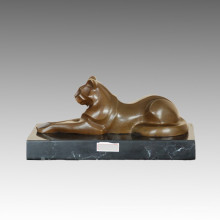 Statue animale Lioness Resting Bronze Sculpture Tpal-463